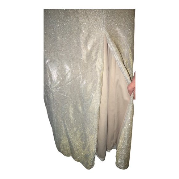 Oleg Cassini A-line Tank Gown Champagne - Picture 3 of 4